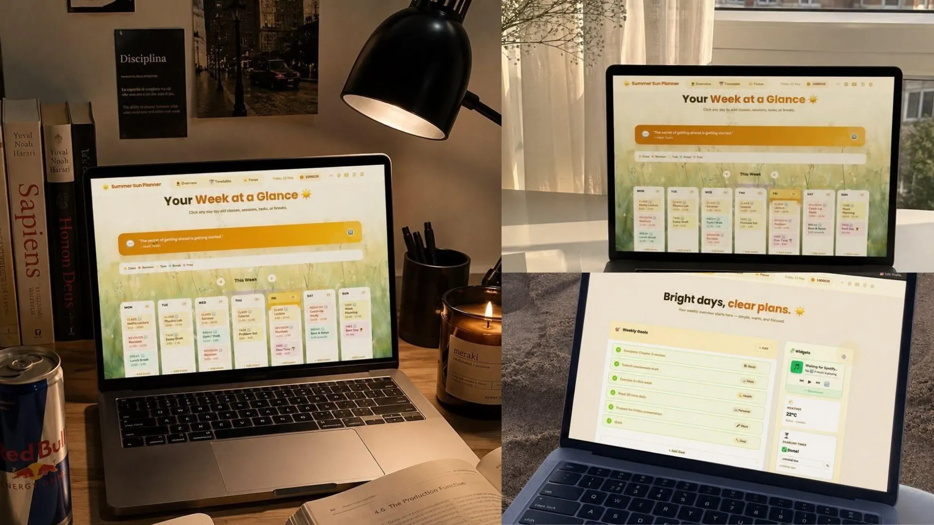 Cozy workspace background setting